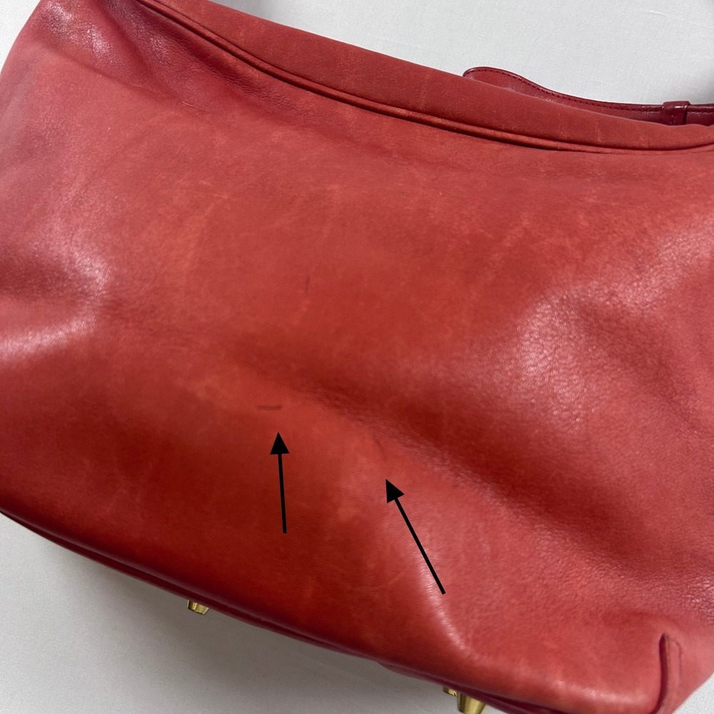 Coach Amanda 6951 Shoulder Bag Womens Red Leather Hobo Brass Vintage Y2K Boho - Picture 15 of 16